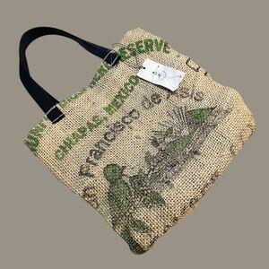 NWT Artisan Made Rebecca Marks Burlap Tote Bag.
